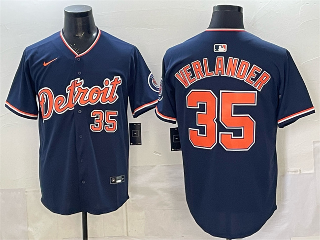 Men's Detroit Tigers Custom Navy 2026 Alternate Vapor Premier Limited Stitched Baseball Jersey